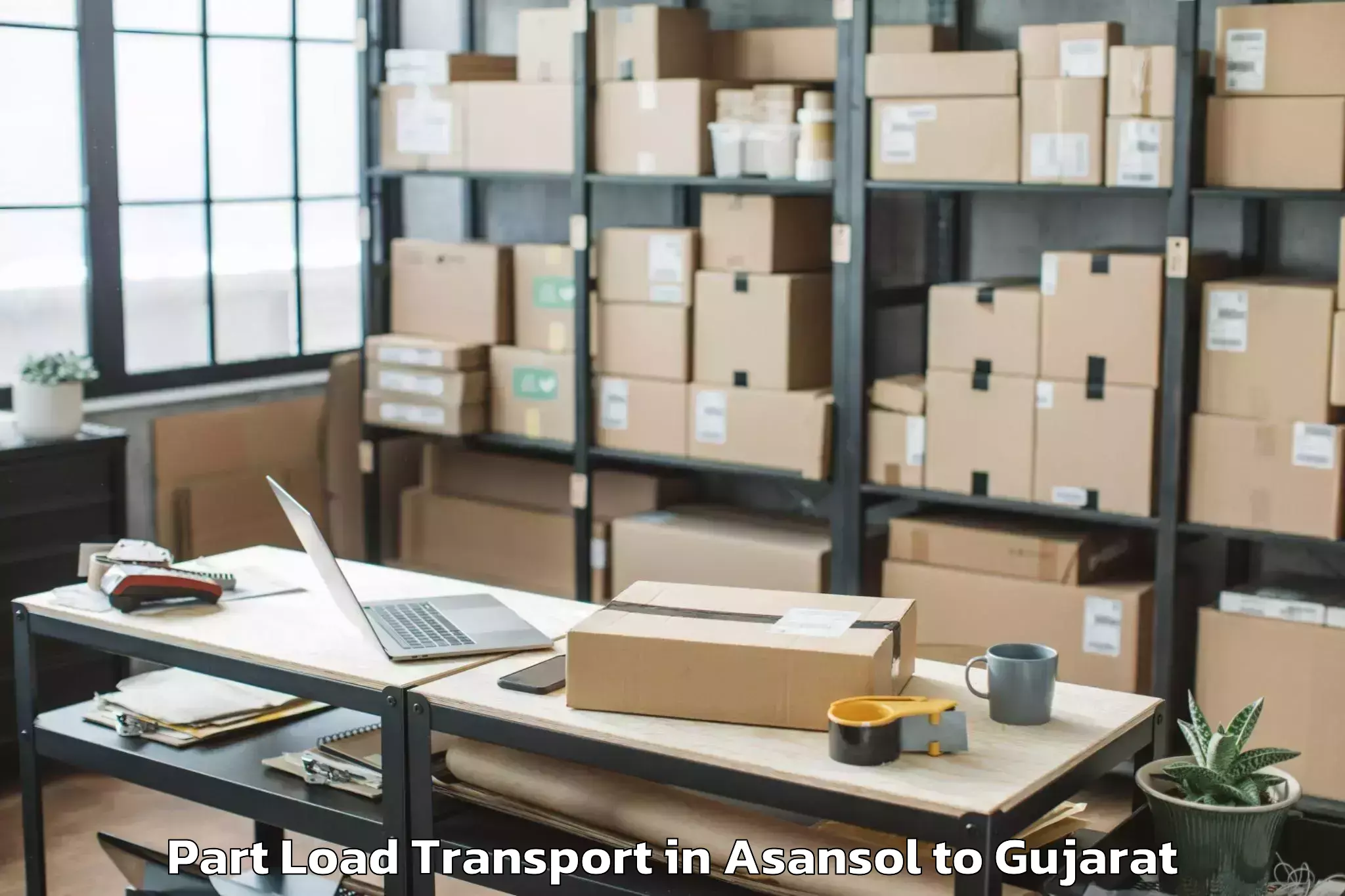 Book Asansol to Chikhli Part Load Transport Online